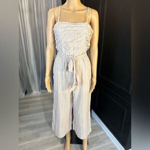 LeLis Cream & red striped Jumpsuit